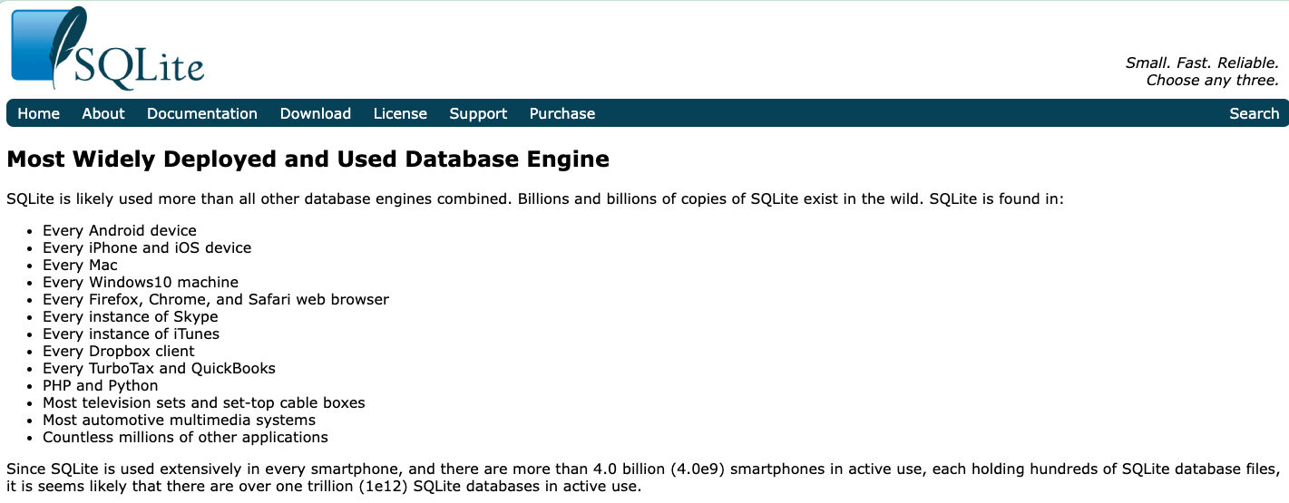 SQLite notes